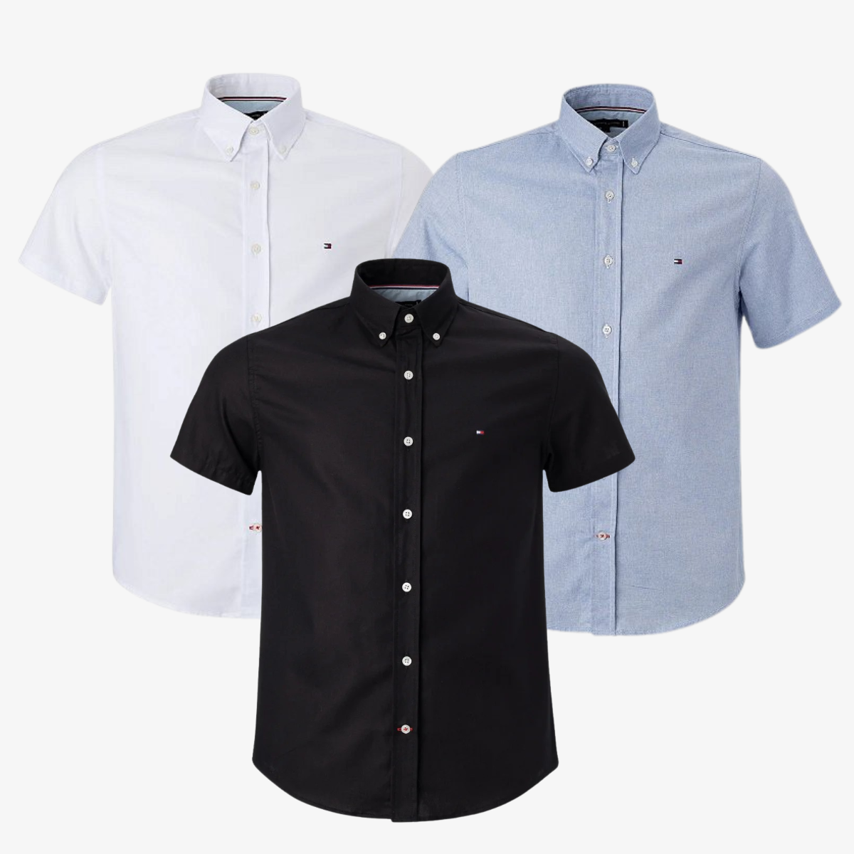 Kit 3 Camisa Masculina Manga Curta Oxford