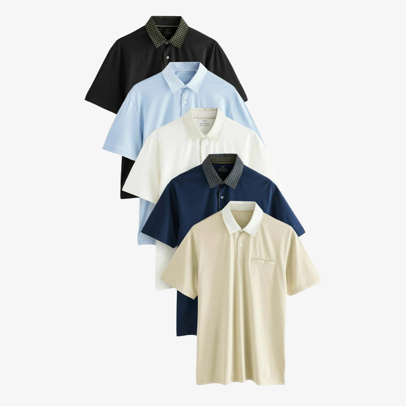 Kit 5 Camisas Polo Monocromático Neutro