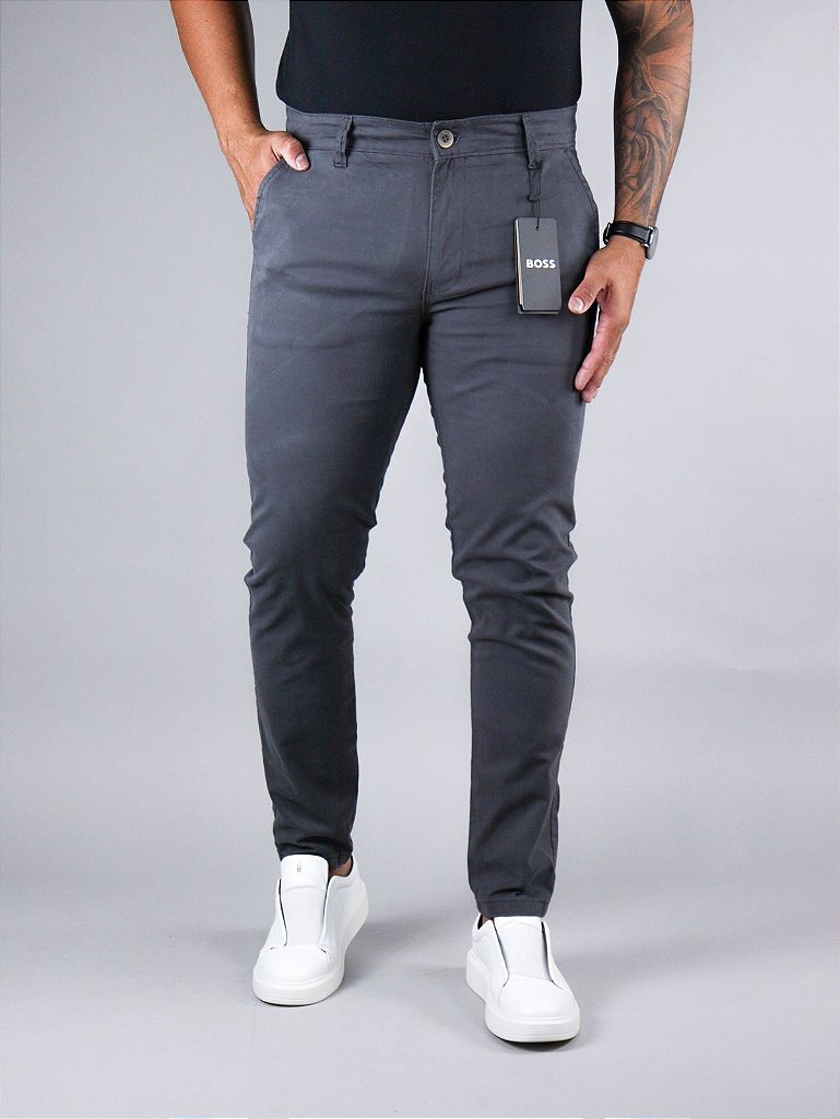 Calça Sarja Boss - Chumbo