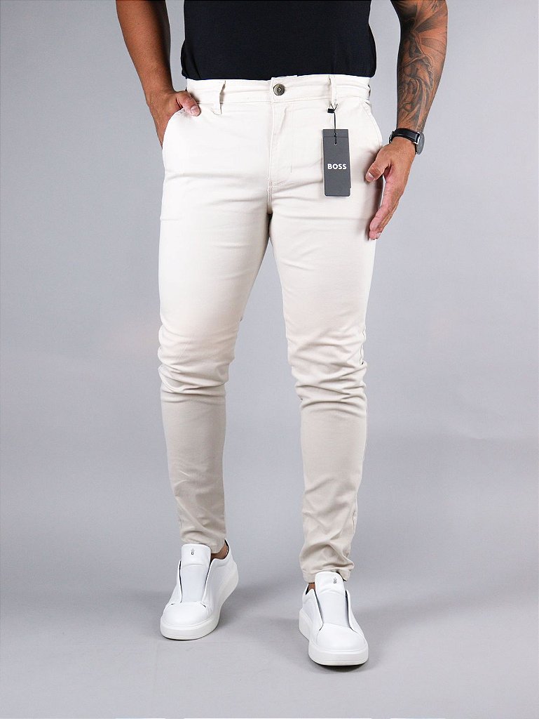 Calça Sarja Boss - Creme